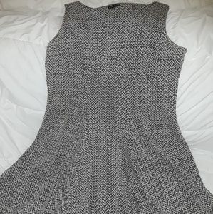 True Envy Black and White Small Print Dress